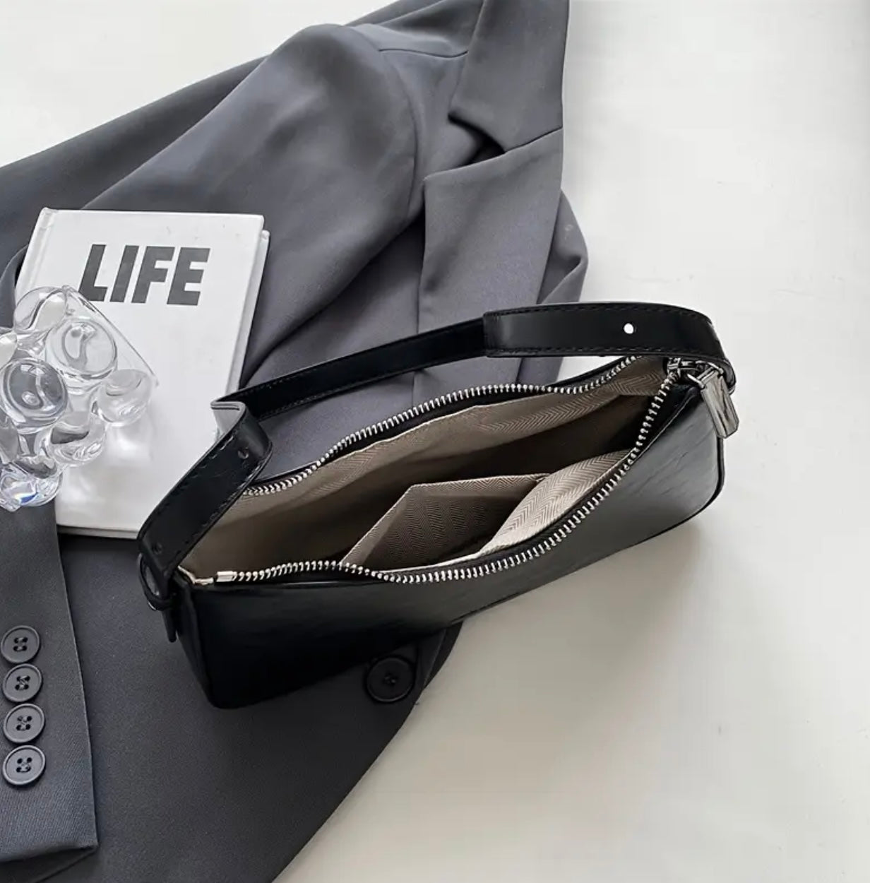 Sleek minimalist shoulder bag