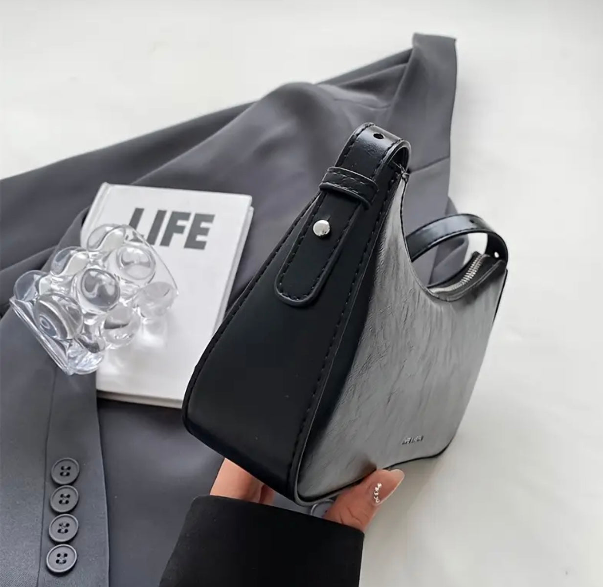 Sleek minimalist shoulder bag