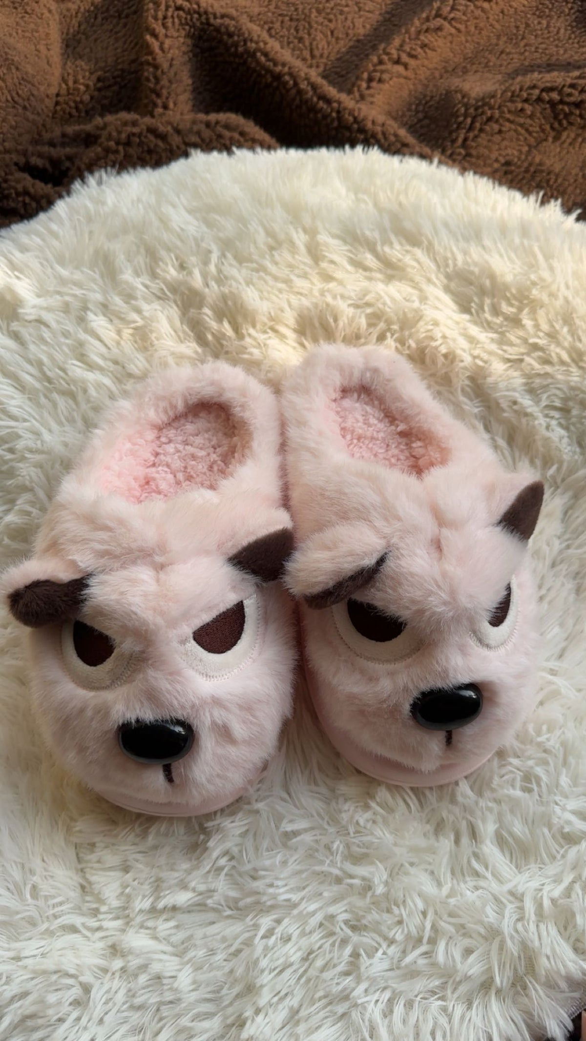 Grumpy plush slipper pink