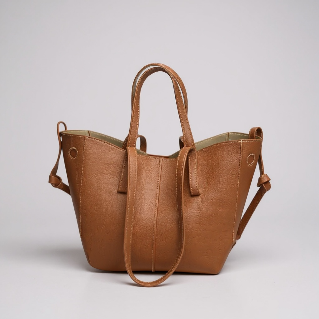 Leather tote bag