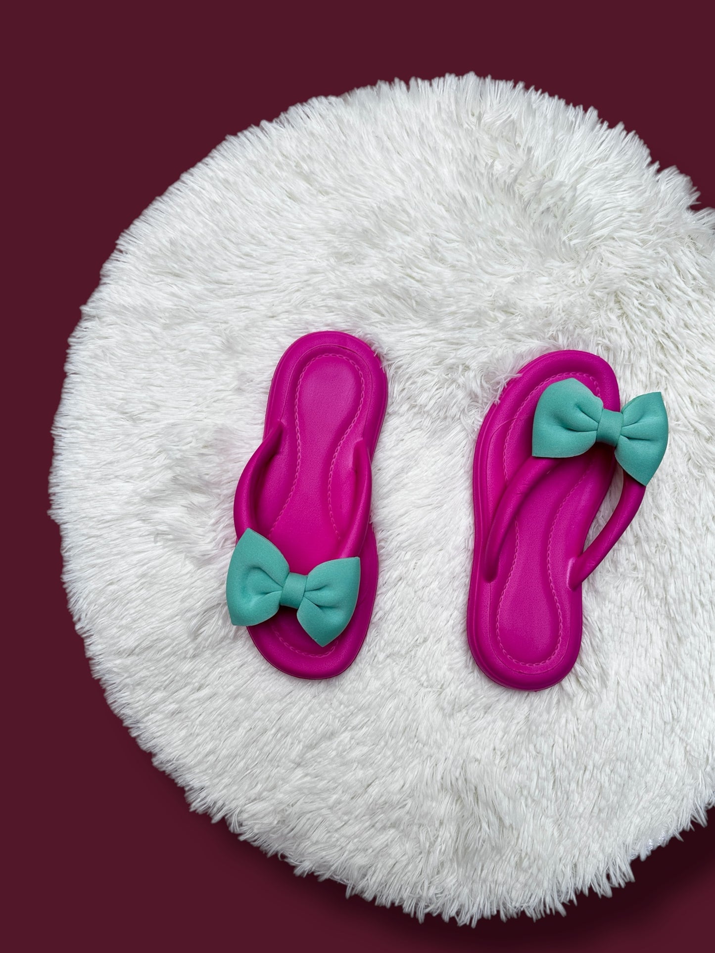 Bow flipflops pink