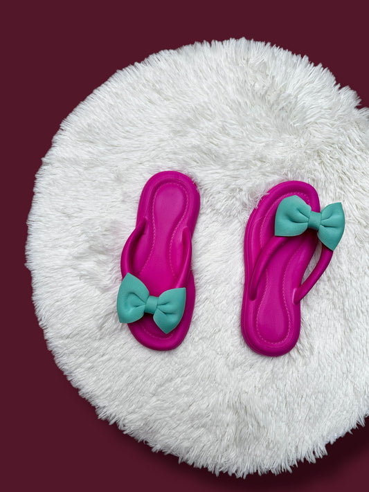 Bow flipflops pink