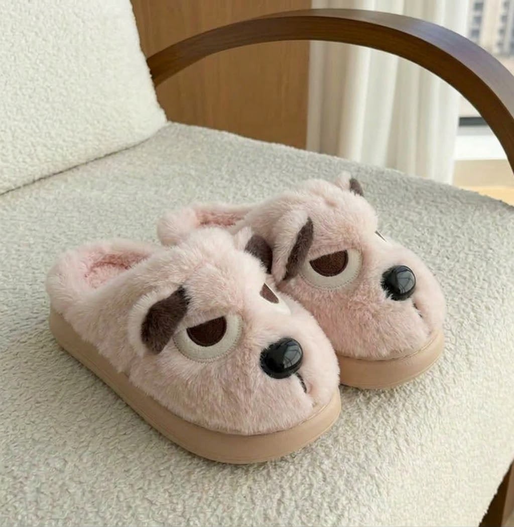 Grumpy plush slipper pink