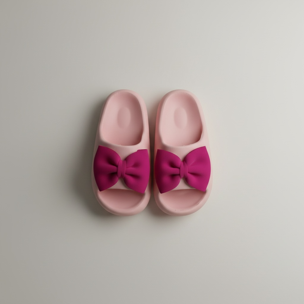 Pink bow slippers