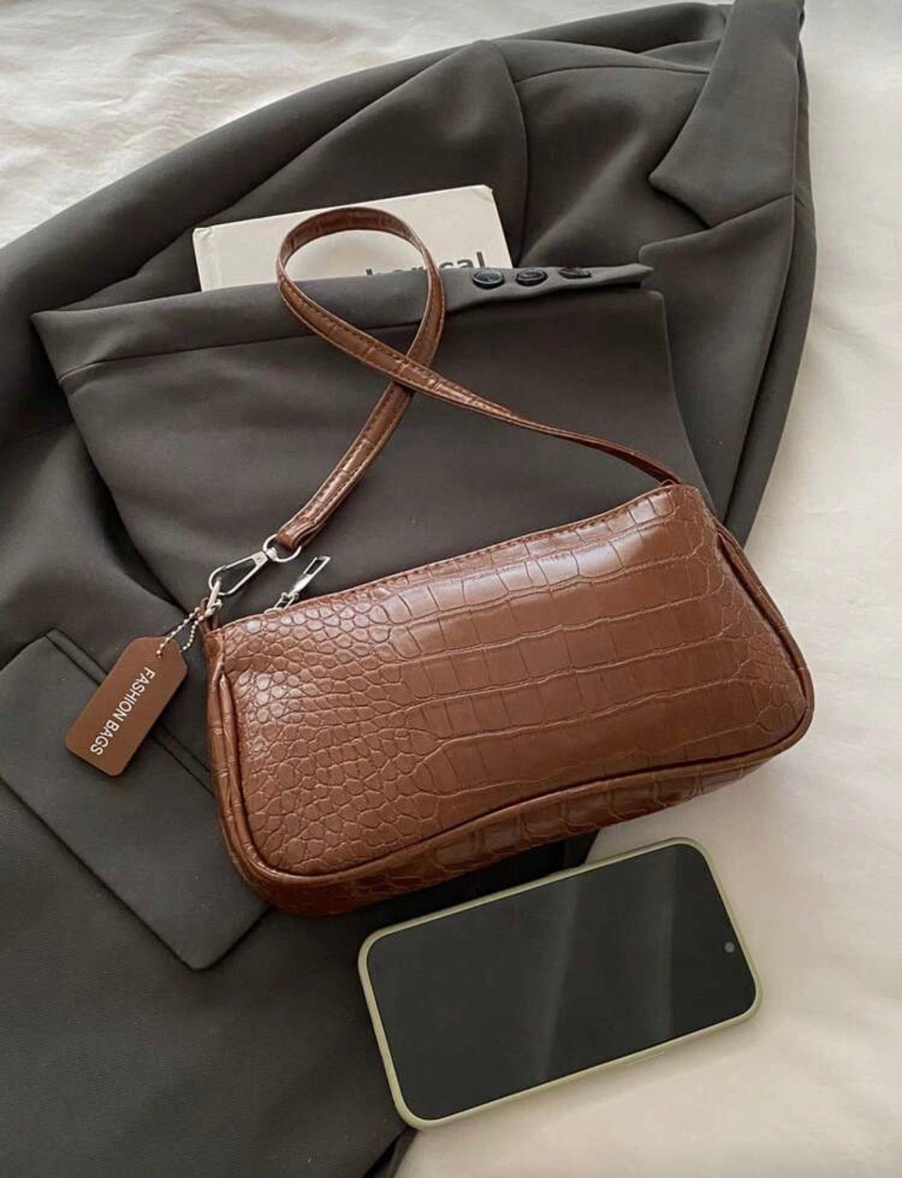 Brown leather bag