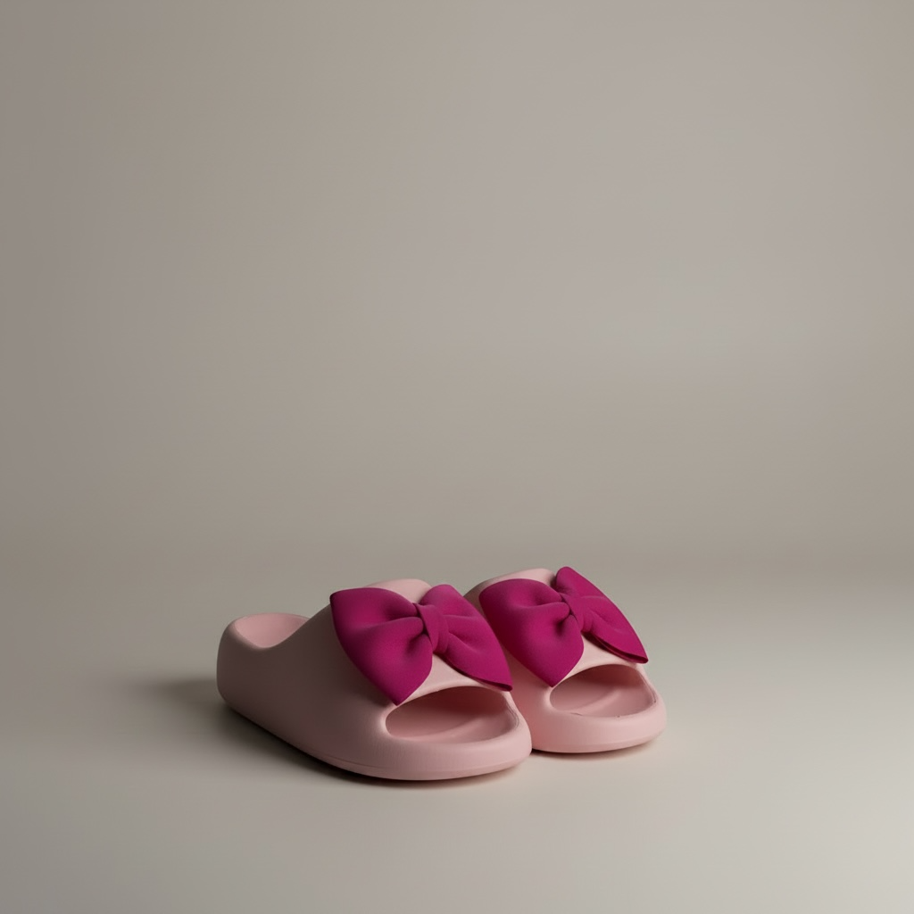 Pink bow slippers