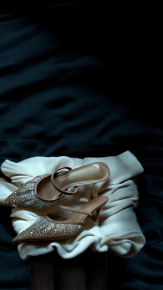 Mesh stiletto heels