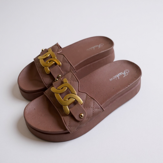 Square buckle pink
