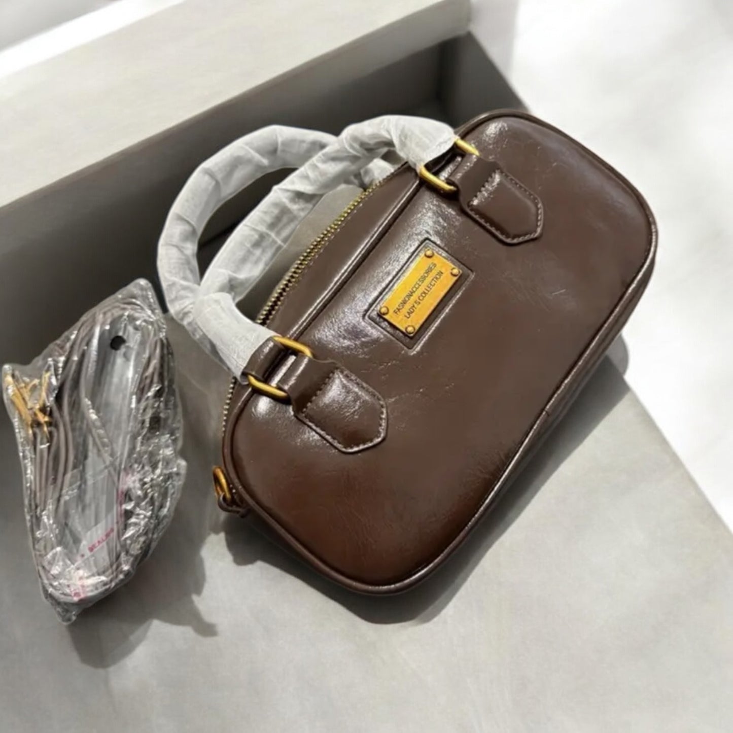 Leather Boston bag
