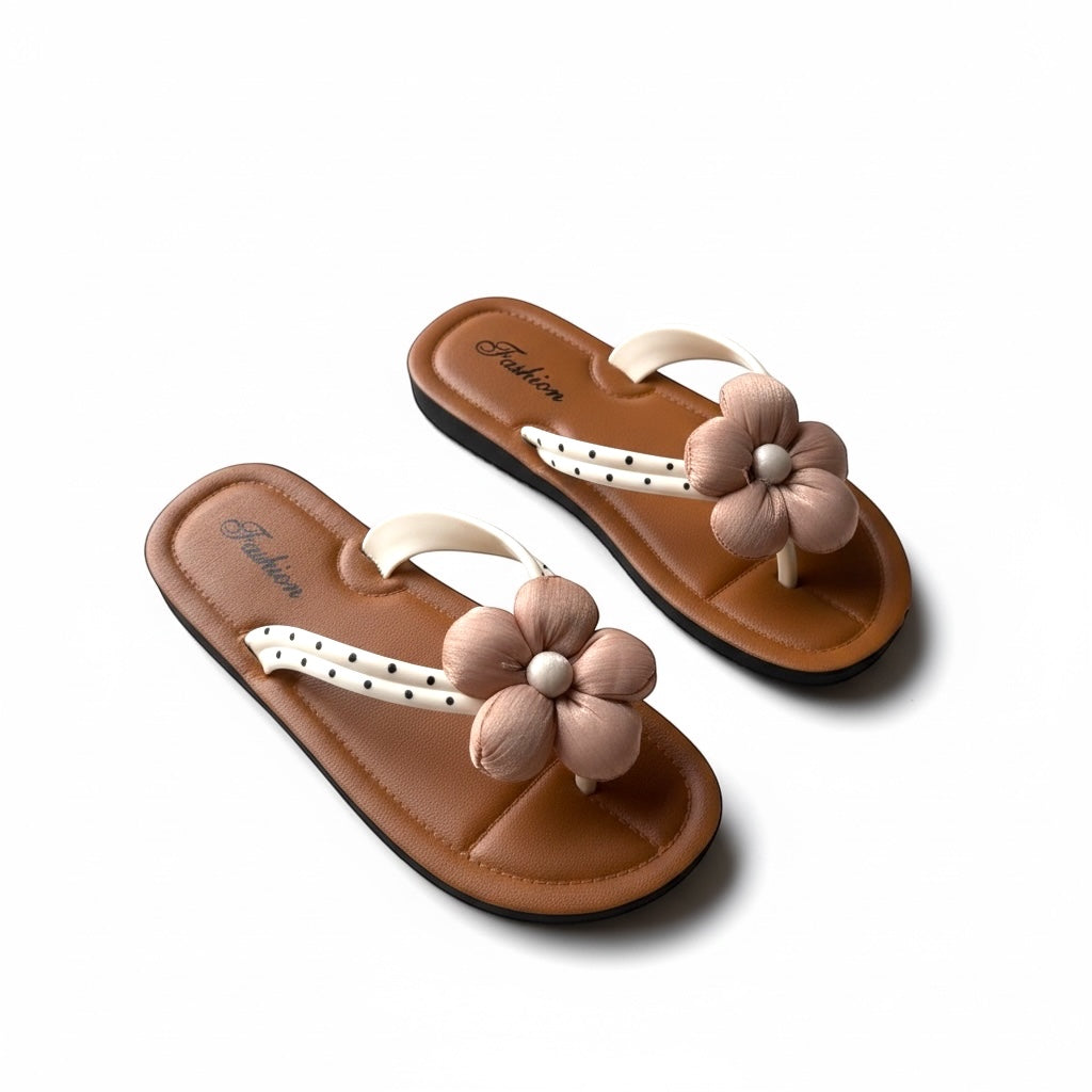 Polka flower beige