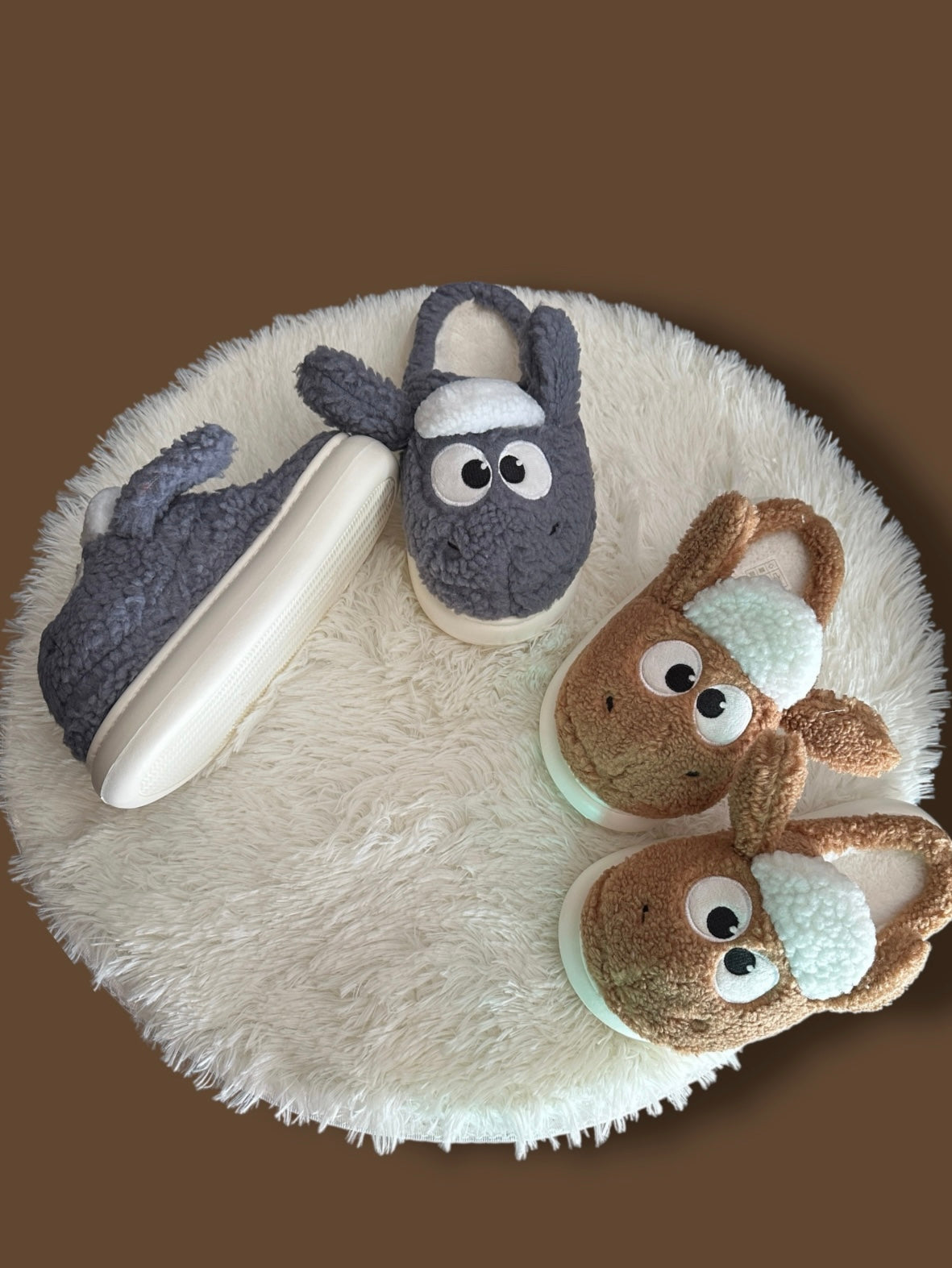 Sheep fur shoes
