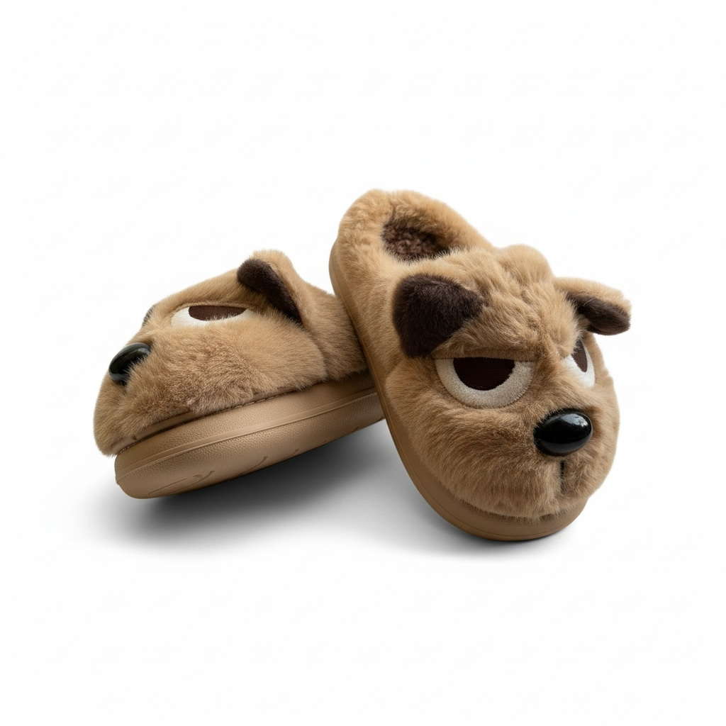 Grumpy plush slipper brown