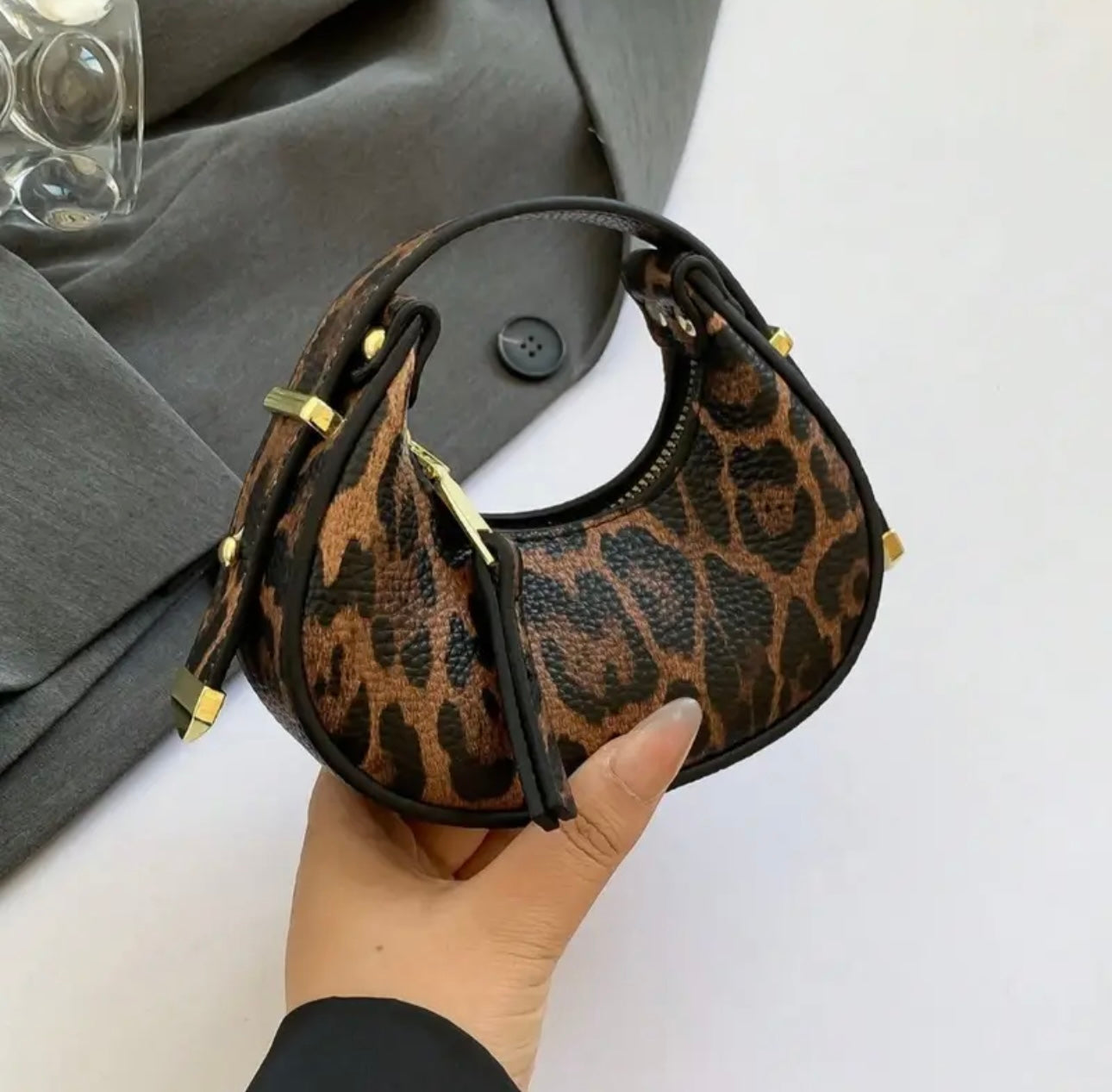 Mini leapord crossbody bag