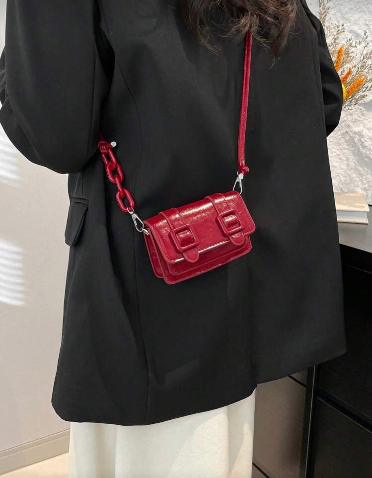 Mini colorblock crossbody bag