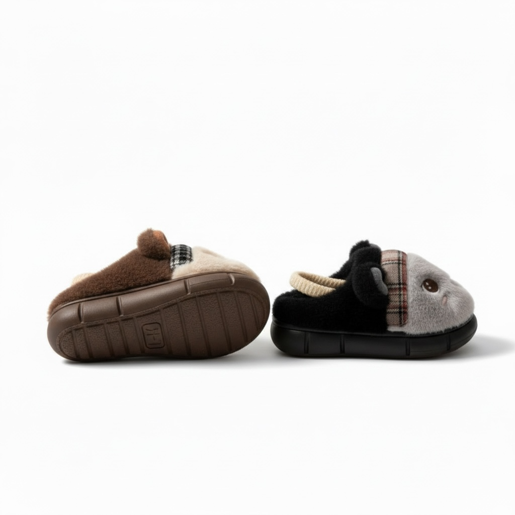 Kids fur shoes (black )