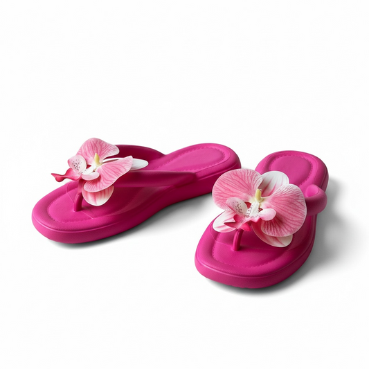 Pink flower flipflop