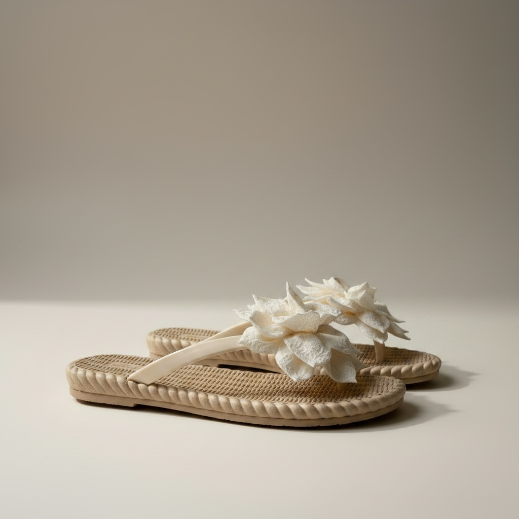 Flower flipflop2.0-white